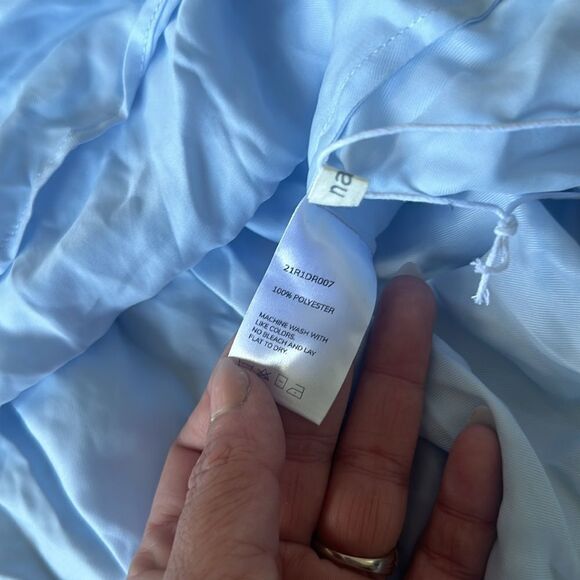 Nap loungewear Pleated Midi Dress Short Sleeve Scoop Neck Blue Size OS NWT - Picture 4 of 4